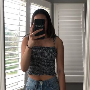 Zara black and white checkered tank top